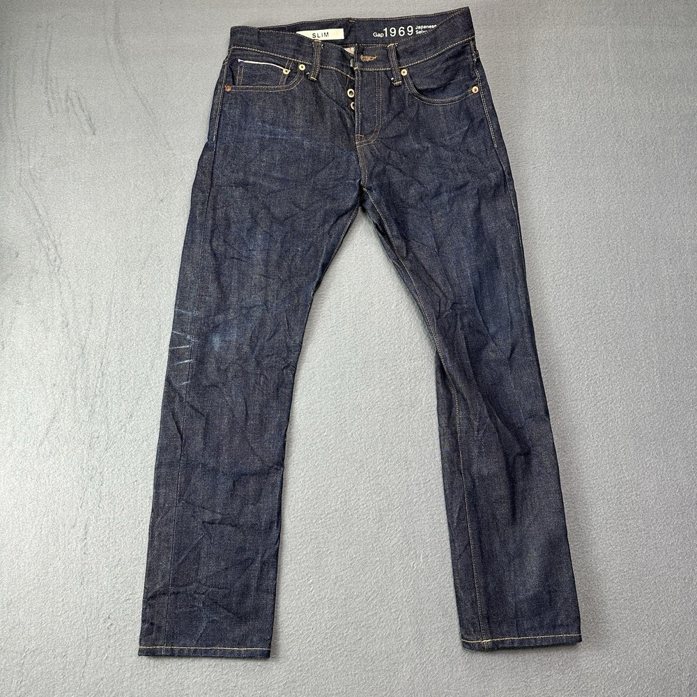 GAP - 1969 - JAPANESE SELVEDGE DENIM - 28 x 30 - SLIM - BUTTON FLY